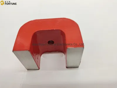 高品質キャスト AlNiCo5 磁石カスタマイズされたサイズ赤いペイントコーティングされた馬の形の磁気、馬蹄磁石